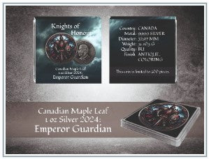 Kanada Maple Leaf Knights of Honour Emperor Guardian Color 1oz Silber 2024 in Farbe*