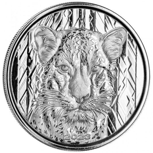 Ghana 20 Cedis Leopard 2023 1 Oz Silbermünze Scottsdale Mint*