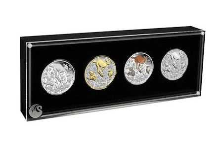 Australien  4 x 1 oz Silbermünze 125 Jahre Perth Mint 4 Coin Typeset 2024