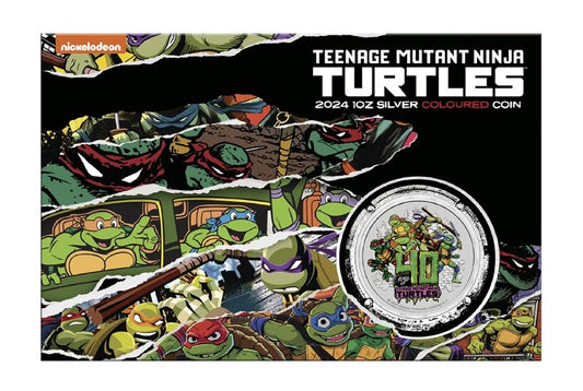 Teenage Mutant Ninja Turtles Silbermünze 1 oz Tuvalu 2024 BU Coin Card - 1 AU$ - Perth Mint Premium Anlagemünze*