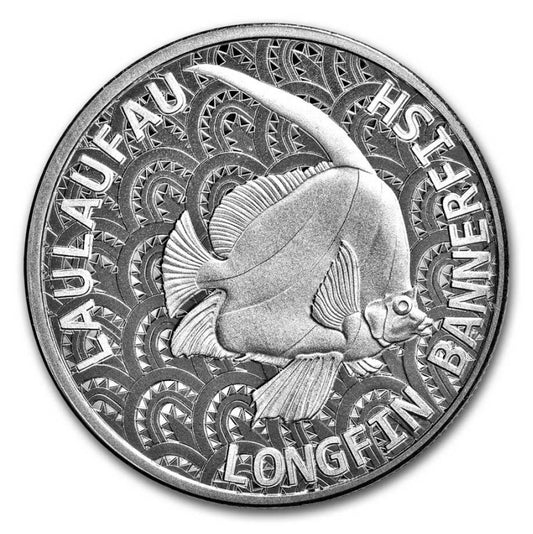 Tokelau Langflossen Wimpelfisch 2024 Silbermünze 1 oz schönes Fisch Motiv*