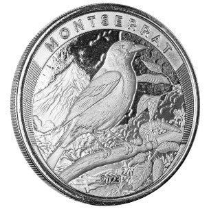 Eastern Caribbean 8 Montserrat 1 Oz Silbermünze Vogel proof-like EC8*