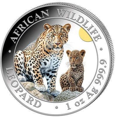 Somalia - African Wildlife Leopard 2024 - 1 Oz Silber Color*