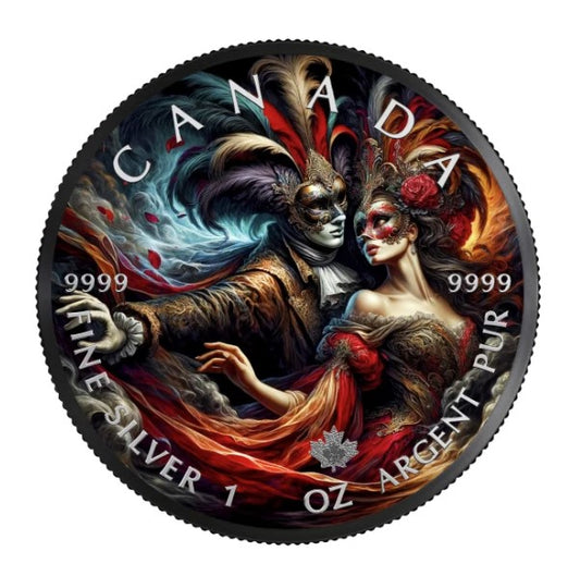 Kanada Carnival Karneval Silbermünze 1 oz 2024 Black Ruthenium Farbe