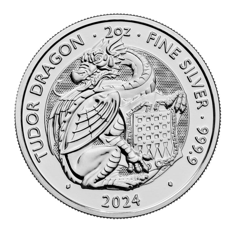 Royal Tudor Beasts Dragon 2024 Silbermünze 2 oz Royal Mint*