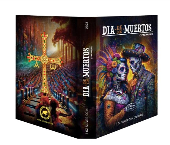 Mexico Dia de los Muertos Cyberpunk 1 oz Silber koloriert 2023