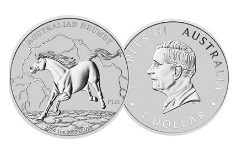 Australien 2024 Silbermünze 1 oz Australisches Brumby Pferd BU