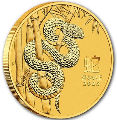 Lunar 3 Schlange Snake 2025 - Goldmünze 1/10 oz - Perth Mint Australien **