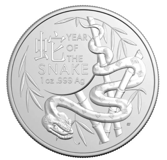 Lunar II RAM Schlange Silbermünze 1 oz Year of the snake 2025 BU *