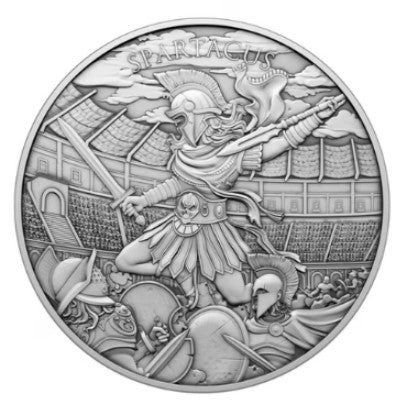 Silber Legendary Warriors 1 oz Silber Spartacus