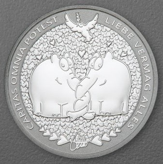 Silbermünze 1oz "Caritas Omnia Potest" 2024 Ottifanten – Rüsselfanten (Tuvalu)