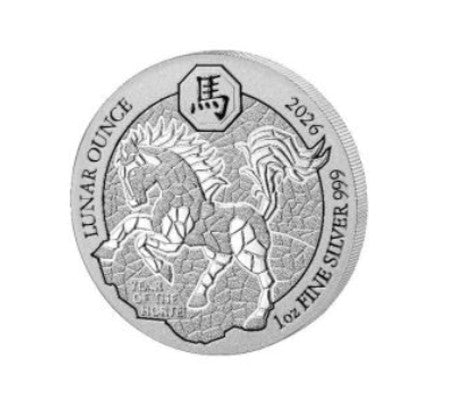 Ruanda Silbermünze 1 oz Lunar Serie Pferd 2026 50 RWF