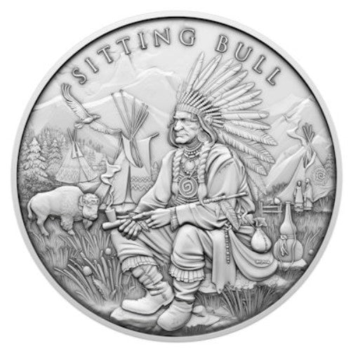 Silber Legendary Warriors 1 oz Silber Sitting Bull Legendäre Krieger 999 Silber BU