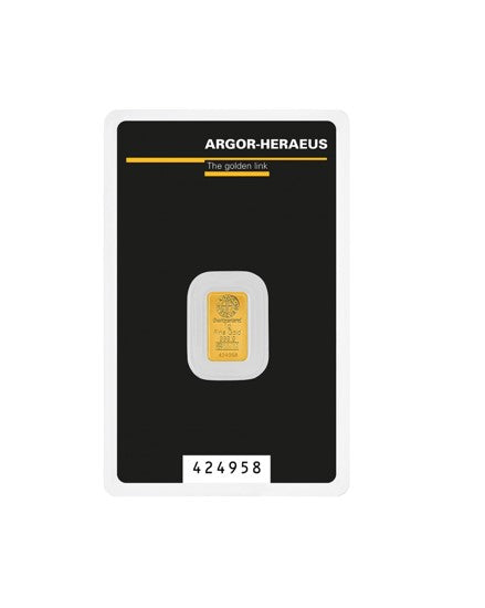 Goldbarren Au999.9 Argor-Heraeus 1 g im Blister