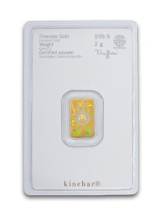 Goldbarren Au999.9 Heraeus 2 g Kinebar im Blister**
