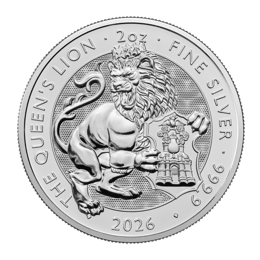 The Royal Tudor Beasts Queen's Lion 2026 Silbermünze 2 oz