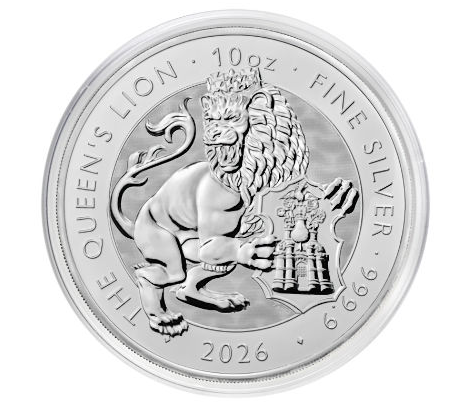 Silbermünze 10 oz The Queen's Lion 2026- Royal Tudor Beasts Great Britain