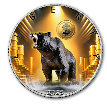 USA - 1 USD Silver Eagle: Bär 2025 - 1 Oz Silber Color