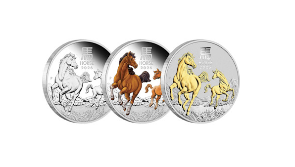 Australien - 3 AUD Lunar III Pferd Set 2026 - 3 x 1 Oz Silber TRIO