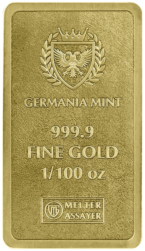 Germania Mint 1/100oz Goldbarren Au999.9 gestempelter Barren**