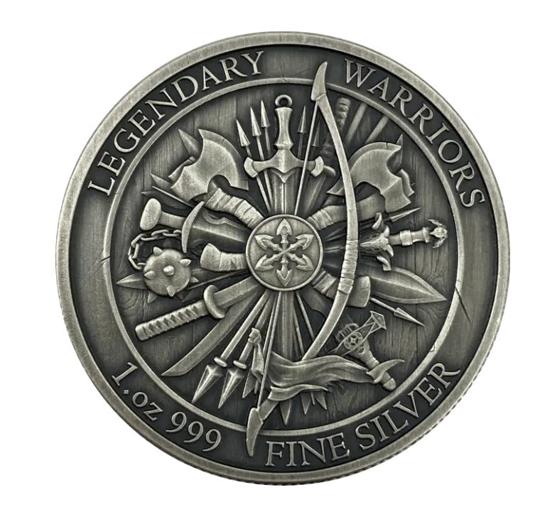 Miyamoto Musashi Legendary Warriors 1 oz Silber Antik Finish 2025
