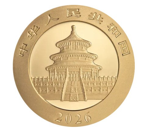 China - 10 Yuan China Panda 2026 - 1 Gramm Goldmünze in OVP **