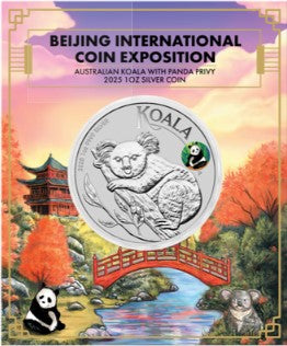 1 oz Silbermünze - Koala - Privy Mark Panda - Beijing Coin Show Special 