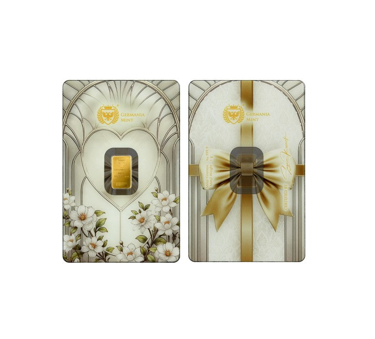 Goldbarren 1 Gramm Germania Mint Best Wishes Glückwünsche