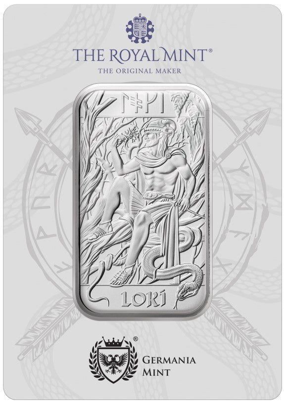 Silberbarren 1 oz Großbritannien Nordische Götter Loki 