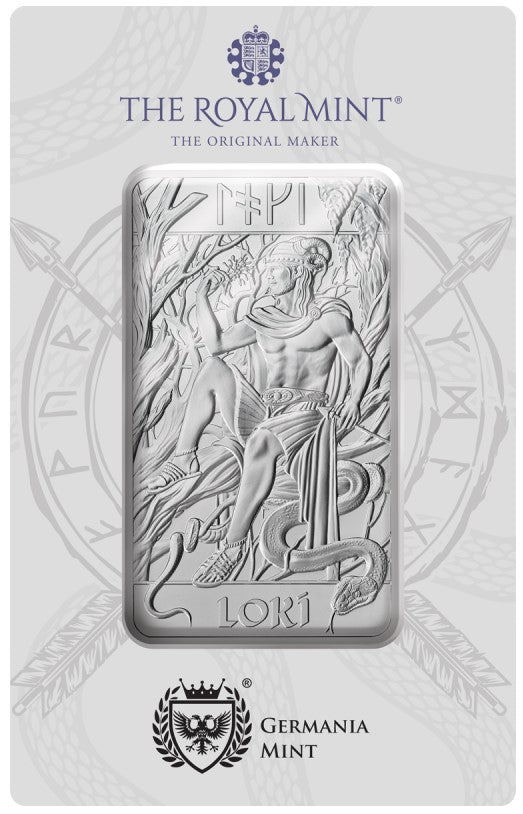 Silberbarren 10 oz Großbritannien Nordische Götter Loki 