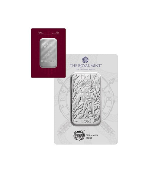 Silberbarren 1 oz Großbritannien Nordische Götter Loki 