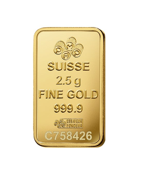 Goldbarren 2,5 Gramm - PAMP Suisse Au 999,9 **