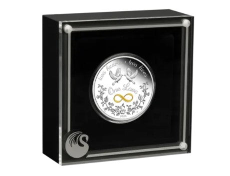 1 oz Silbermünze PP - One Love 2026 - Hochzeit Wedding Liebe