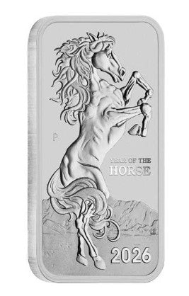 Rectangular Pferd 1 Unze Silbermünze 2026 Perth Mint