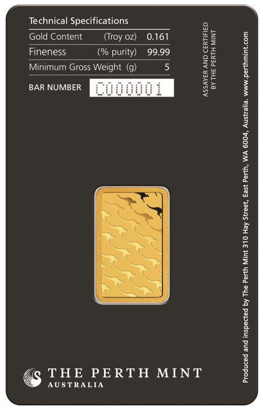 5 Gramm Goldbarren - The Perth Mint - Känguru 5 g Au999**