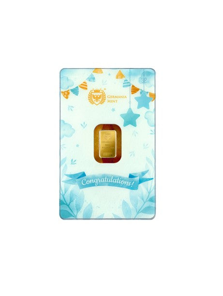 New Born Goldbarren 1 Gramm Germania Mint im Safepack