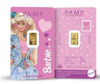 Goldbarren 1 Gramm PAMP Barbie Au999.9 Iconic Barbie Valentines Day**