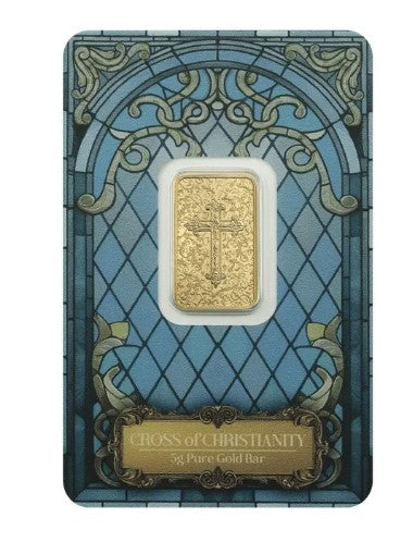 PAMP 5 Gramm Goldbarren - PAMP Cross of Christianity - Christliches Kreuz**