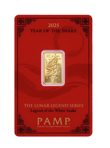 Goldbarren 5 Gramm Au999.9 PAMP Lunar Schlange Snake **