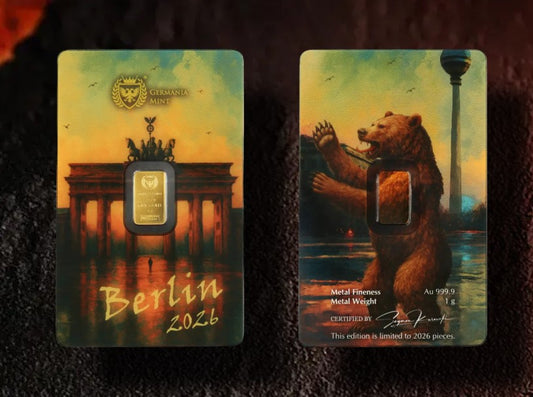Goldbarren 1 Gramm Germania Mint WMF Berlin Bär im Blister 2026 **