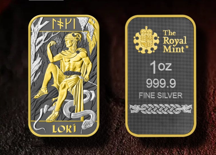 3 x Silberbarren 1 oz Großbritannien Nordische Götter Norse Gods - Loki + Odin + Thor spezial Edition