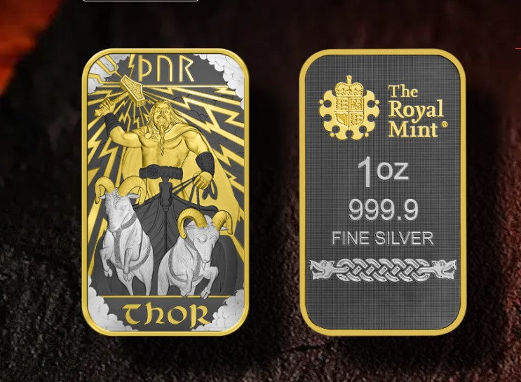3 x Silberbarren 1 oz Großbritannien Nordische Götter Norse Gods - Loki + Odin + Thor spezial Edition