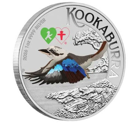 Australien  WMF Kookaburra 2026 Silbermünze 1 oz Farbe Perth Mint