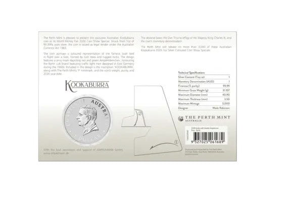 Australien  WMF Kookaburra 2026 Silbermünze 1 oz Farbe Perth Mint
