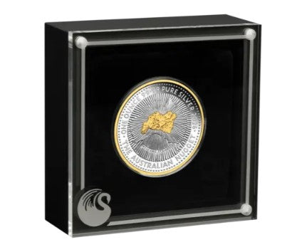 Silbermünze 1 oz Australien Nugget 40 Jahre 2026 - teilvergoldet