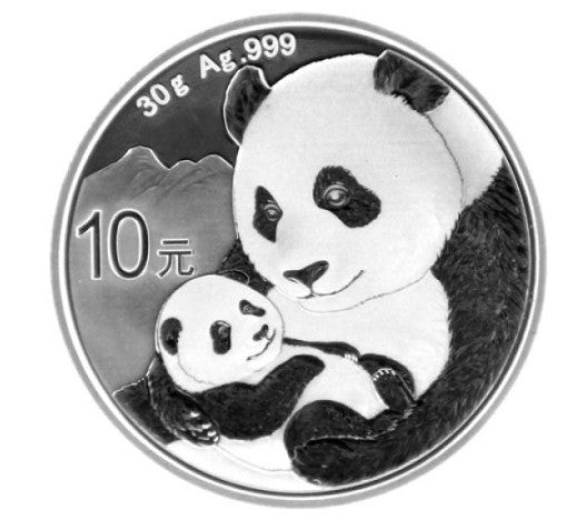 China Panda - 30 Gramm Silbermünze 2019 999 Silber *