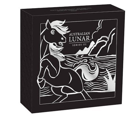 Lunar 3 Silbermünze 2 oz Antik Finish Pferd Horse 2026 - Australien Perth Mint
