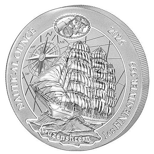 Ruanda - 50 RWF Nautical Serie - Kruzenshtern 2026 - 1 Oz Silber
