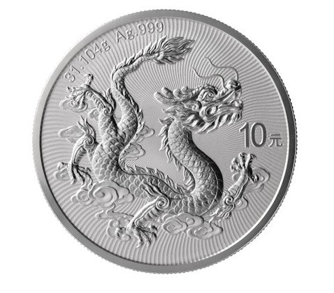 China Drache Silbermünze 1 oz 999 Silber 2026