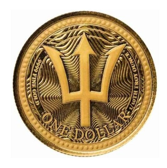 Barbados 1 Dollar 2025 Trident 1/10 oz. Goldmünze 999 Gold**